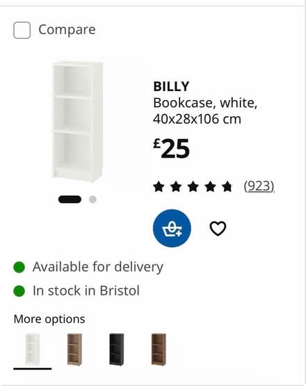 Photo of free White billy bookcase (Combe Down Bath BA2) #2