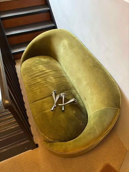 Photo of free Green Velvet Sofa (Walworth SE17) #1