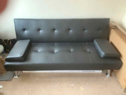 Photo of free Modern Black Leather Style Fold Down Sofa Bed (Trosnant NP4) #1