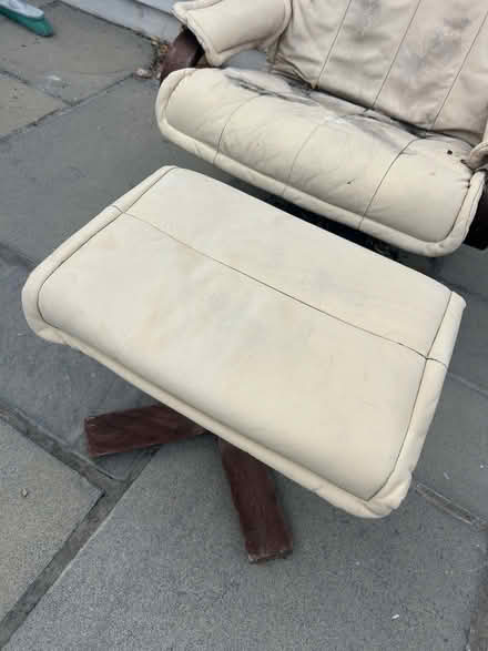 Photo of free Vintage Leather Armchair and Foot Stool (Seven Dials BN1) #2