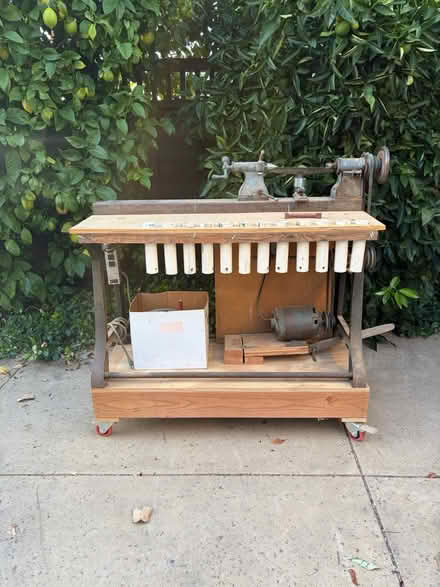 Photo of free Simplex Wood Lathe on Rolling Stand (Campbell) #1