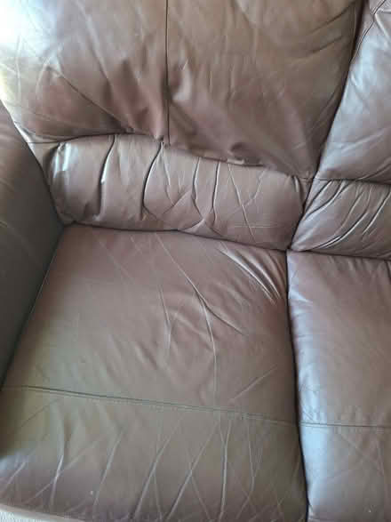 Photo of free Brown leather 2 seater sofa (Gornhay Cross EX16) #2