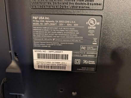 Photo of free Phillips TV - LED-LCD - 39" (Herget Dr, Pepperell) #2
