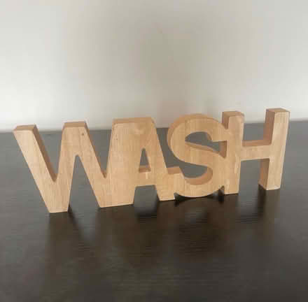 Photo of free WASH Bathroom Wooden Sign (Congleton) #1