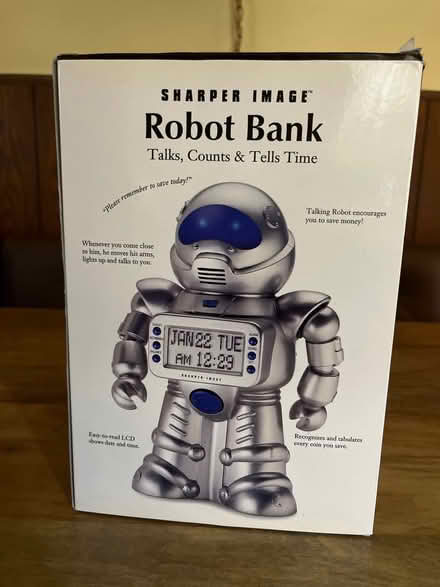 Photo of free Sharper Image Robot Bank (Niles) #2
