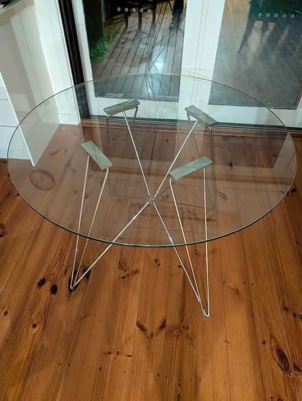 Photo of free Circular Glass top kitchen table (Hawthorn) #3