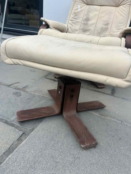 Photo of free Vintage Leather Armchair and Foot Stool (Seven Dials BN1) #3