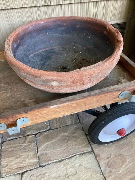Photo of free 6"x15.5" clay planter (Grant/Fremont) #1