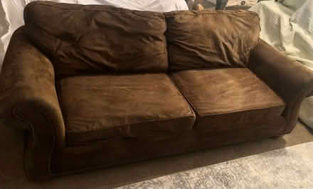 Photo of free Chocolate Brown Microfiber Couch (Pick up in Manchester /98366) #1