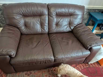 Photo of free Leather 2 seater sofa (Penrhyn Bay LL30) #2