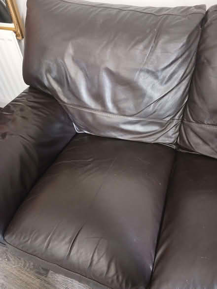 Photo of free Brown leather sofa (Southgate N14) #3