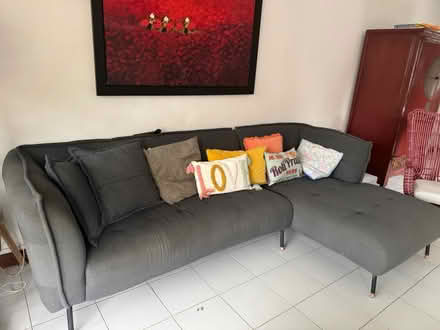 Photo of free Grey L shaped sofa (Siglap) #3