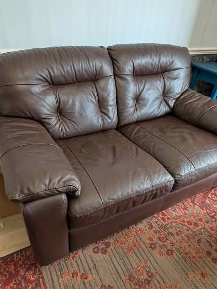 Photo of free Leather 2 seater sofa (Penrhyn Bay LL30) #1