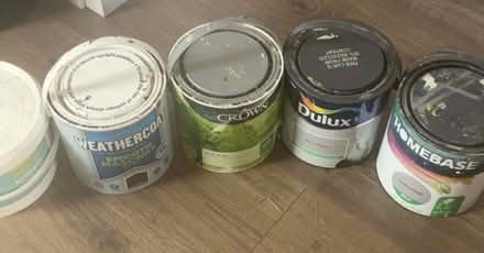 Photo of free 5 tins leftover paint (mostly full) (HA8 / Edgware) #2