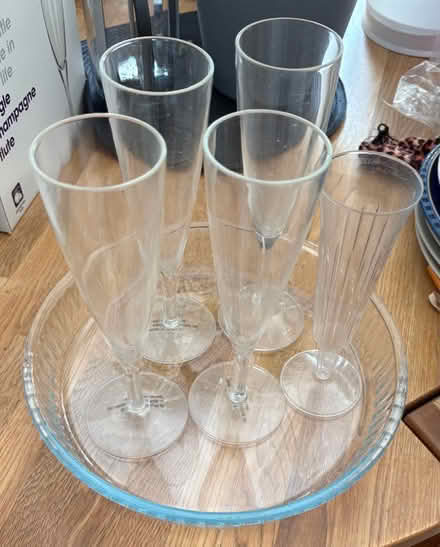 Photo of free 5 x plastic champagne flutes (Abbey Wood SE2) #1