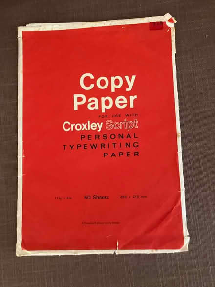 Photo of free Vintage Croxley personal typewriting paper (Weston Park BA1) #1