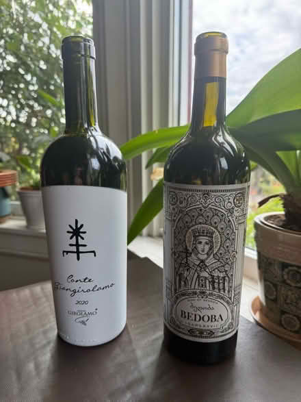 Photo of free Two Decorative Wine Bottles (Causewayhead FK9) #1