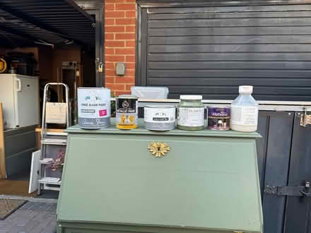 Photo of free Upcycled bureau, paints & brushes (Westcliff SS0) #2