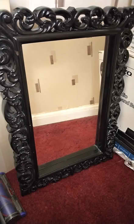 Photo of free Black ornate mirror (plastic) (Westbury Wiltshire ba13) #1