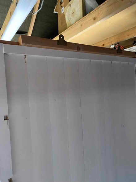 Photo of free White painted wood shelf unit. (Dereham NR20) #4