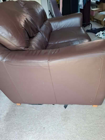 Photo of free Brown leather 2 seater sofa (Gornhay Cross EX16) #4