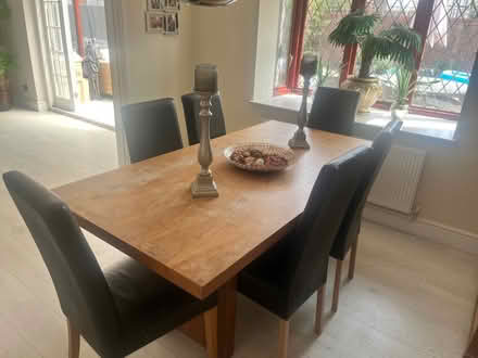 Photo of free Dining room table with chairs and bookshelves unit (Rooks Nest SG1) #1