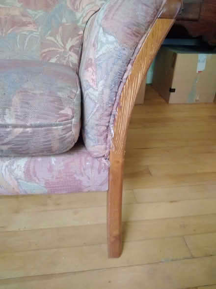 Photo of free Old Parker Knoll sofa, two armchairs and a footstool. (Kirkcaldy KY1) #2