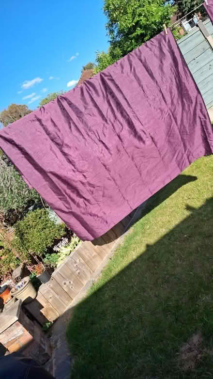 Photo of free Purple Curtains + Lampshade (M32 Stretford) #1