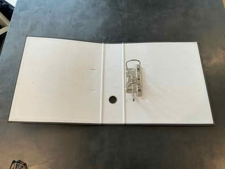 Photo of free A black lever-arch reinforced cardboard A4 file/binder (New Malden KT3) #2