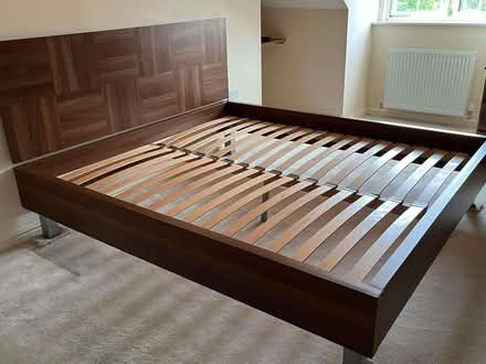 Photo of free Wooden Super King Bed Frame & Headboard (West Watford WD18) #1