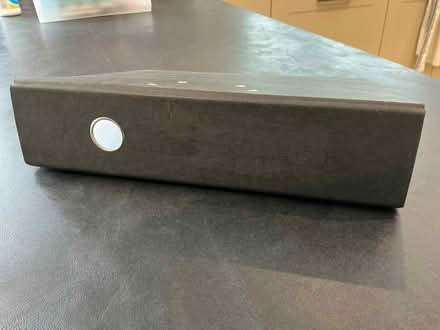 Photo of free A black lever-arch reinforced cardboard A4 file/binder (New Malden KT3) #4