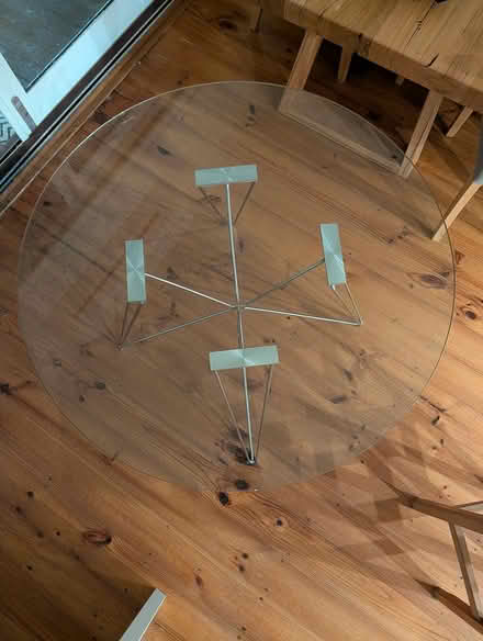 Photo of free Circular Glass top kitchen table (Hawthorn) #1