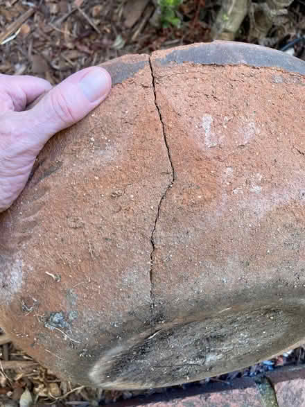 Photo of free 6"x15.5" clay planter (Grant/Fremont) #2
