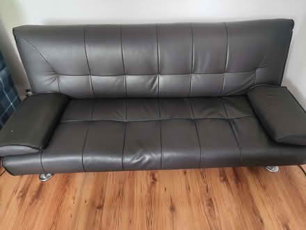 Photo of free Black faux leather 3-seater sofa. (St. John's Wood NW8) #1