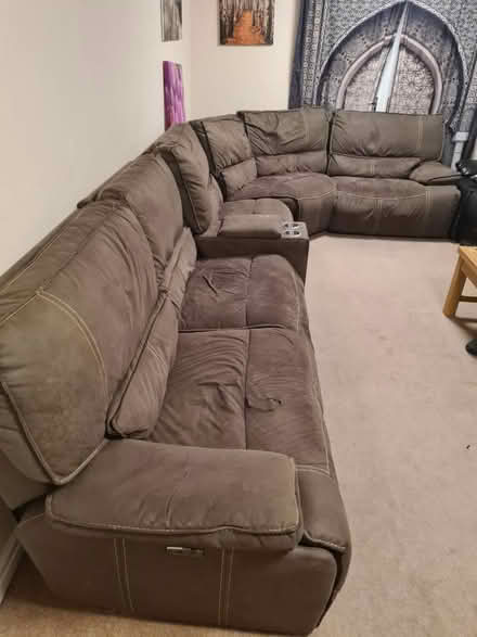 Photo of free 6 peice brown sofa (Wn2 3jh) #2