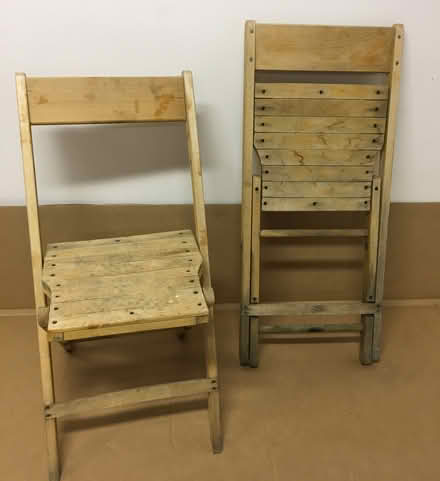 Photo of free (2) Folding Wooden Chairs (Foster & California Ave) #2