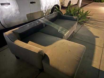 Photo of free Gray sofa with matching ottoman (1089 West Olive Avenue) #2