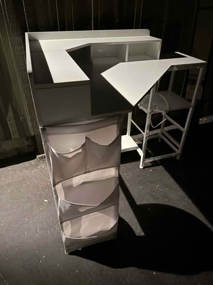 Photo of free Corner desk w shelves & chargers (1089 West Olive Avenue) #3