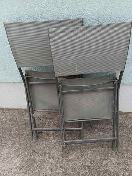 Photo of free 2 x fold up patio chairs (Maynooth, near train station) #2