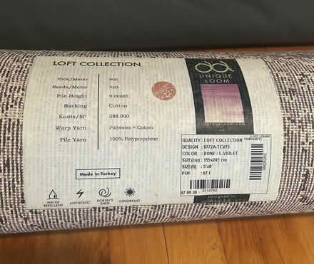 Photo of free Purple and ivory rug (5’ x 8’) (Near Union Square) #1