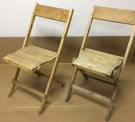 Photo of free (2) Folding Wooden Chairs (Foster & California Ave) #1