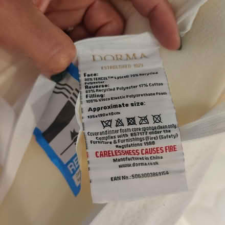 Photo of free Dorma double mattress topper (B13 Billesley) #3