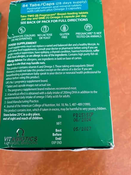 Photo of free Pregnacare vitamins (Redbridge IG1) #4