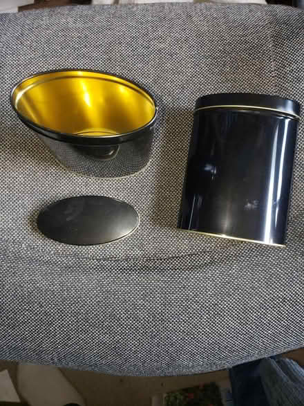Photo of free Metal tins, bottle sprayers (Downtown Bartlett) #1