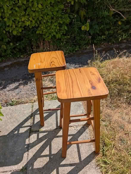 Photo of free Two pine bar stools (Parkstone) #1