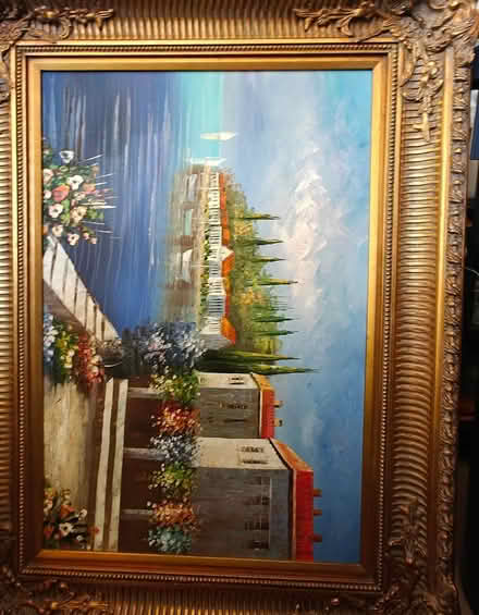 Photo of free original oil painting, framed (2808 Tradewind Dr., Miss.) #1