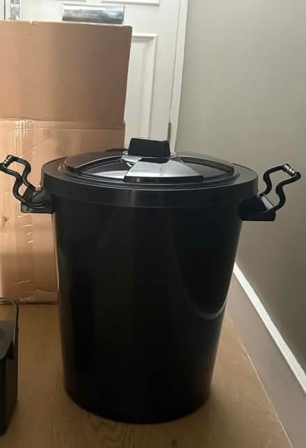 Photo of free New - Large black plastic bin (W4) #1