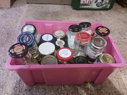 Photo of free Small Jars with lids (pink box) (Kempshott RG22) #1