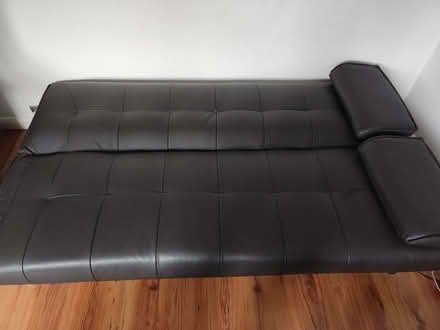 Photo of free Black faux leather 3-seater sofa. (St. John's Wood NW8) #2