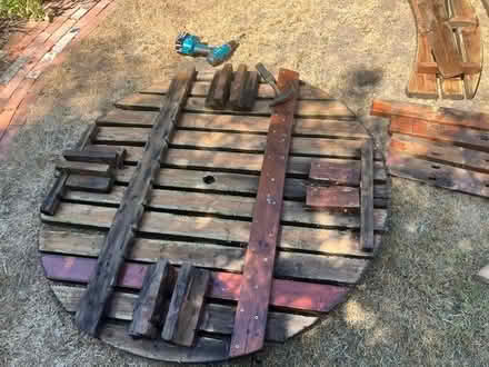 Photo of free 8 Seat garden bench - needs work (caversham rg4 7se) #2